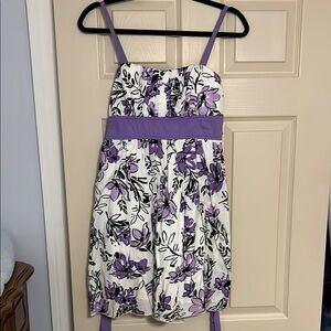 Floral Purple and White Dress